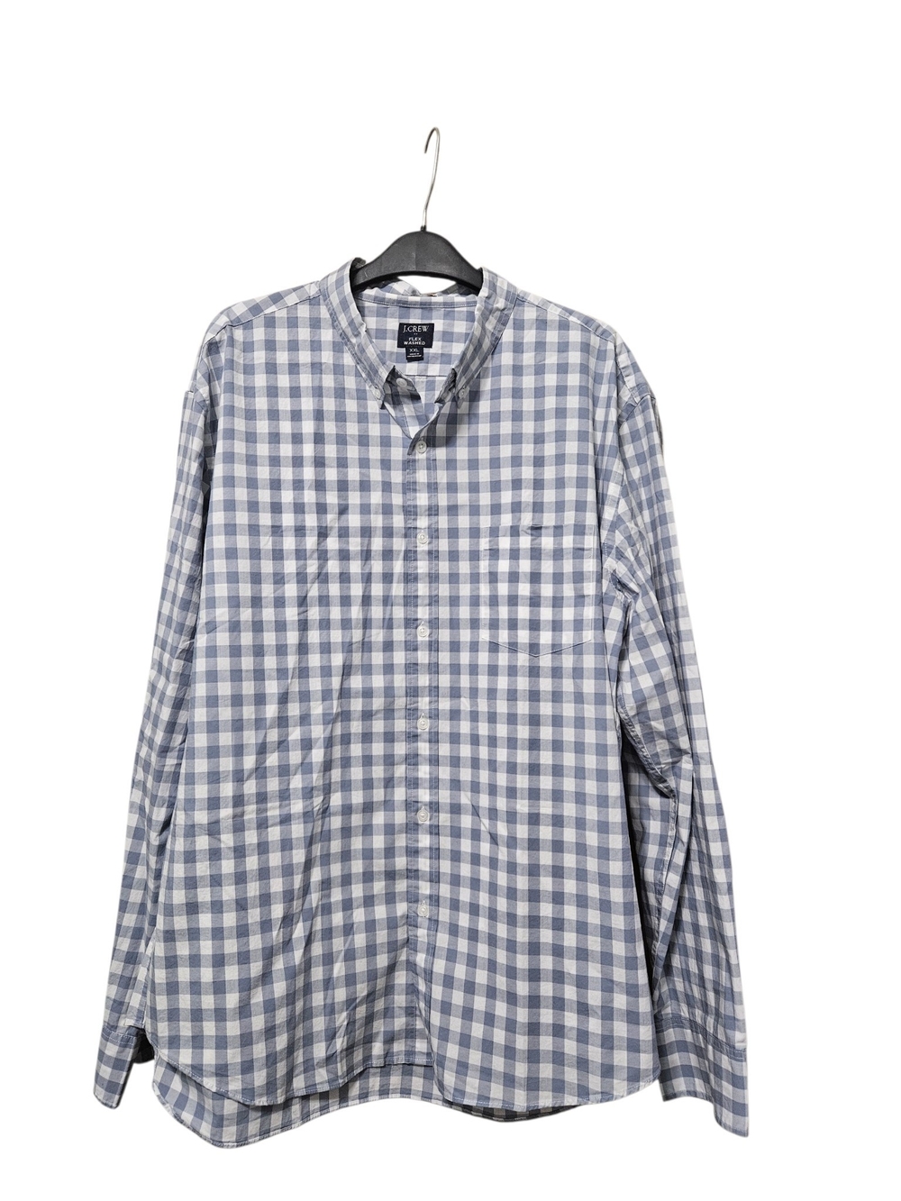 J. Crew Men’s Light Blue & White Gingham Cotton Button-Down Shirt NEW